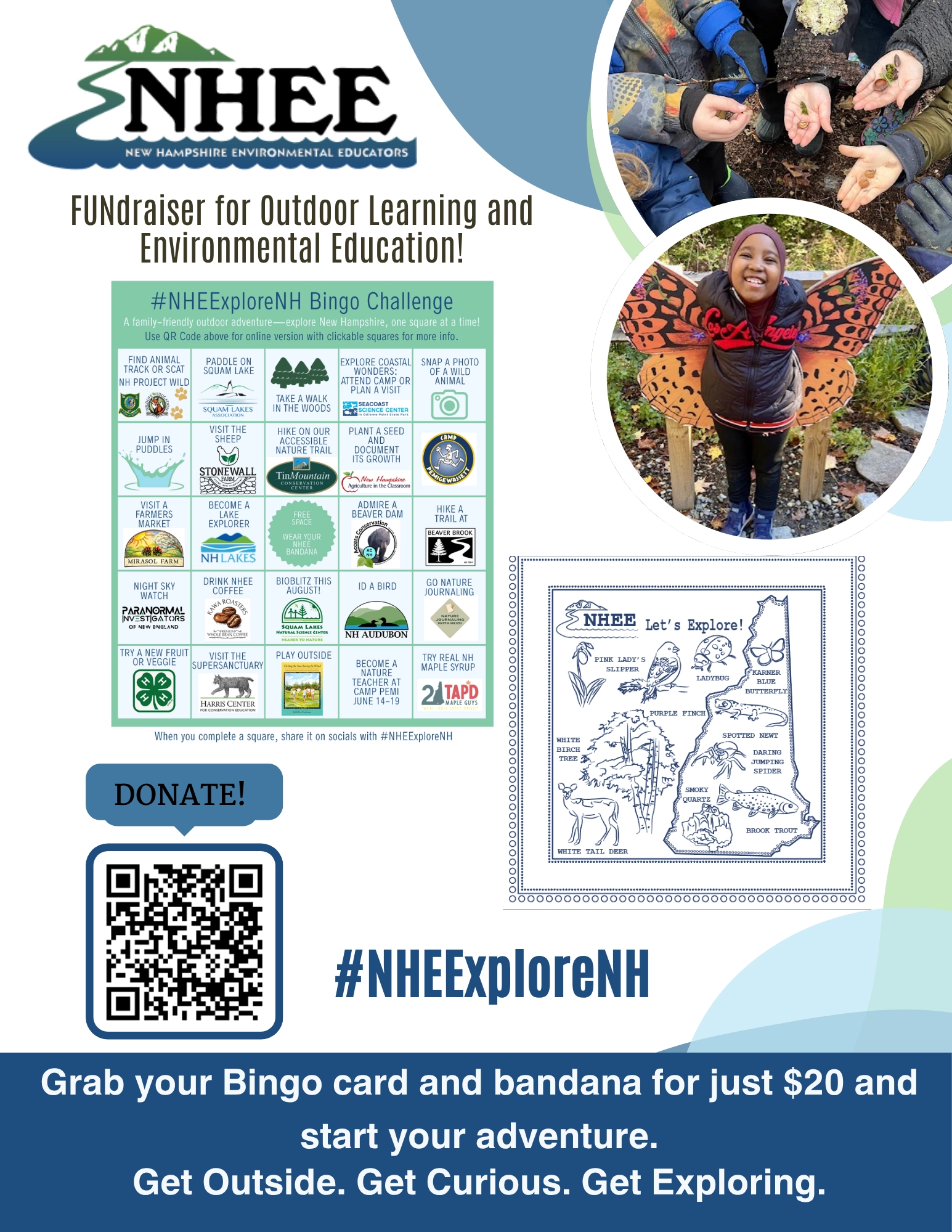 #NHEExploreNH Bingo Poster